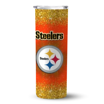 Steelers Radiant Skinny Tumbler - Pittsburgh Glitter Gold