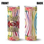 san-francisco-49ers-flower-cluster-skinny-tumbler-best-selling.webp