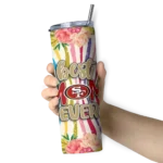 san-francisco-49ers-flower-cluster-skinny-tumbler-best-selling.webp