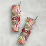 san-francisco-49ers-flower-cluster-skinny-tumbler-best-selling.webp