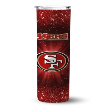 Francisco 49ers Skinny Tumbler - San Radiant Glitter Red