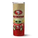 san-francisco-49ers-yoda-smile-red-skinny-tumbler-best-selling.webp