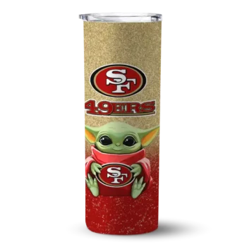 Francisco 49ers Skinny Tumbler - San Yoda Smile Red