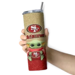 san-francisco-49ers-yoda-smile-red-skinny-tumbler-best-selling.webp