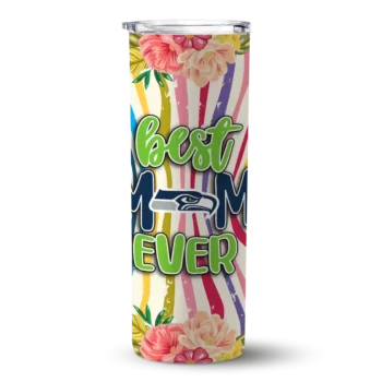 Seattle Seahawks Skinny Tumbler - Flower Cluster