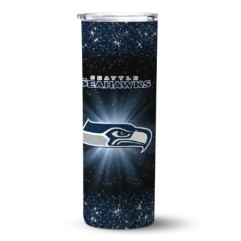 Seahawks Radiant Skinny Tumbler - Seattle Glitter Blue