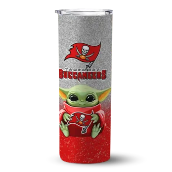 Bay Buccaneers Skinny Tumbler - Tampa Yoda Smile Red