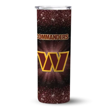 Commanders Radiant Skinny Tumbler - Washington Glitter Burgundy