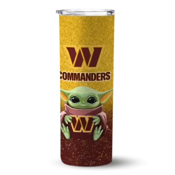 Commanders Yoda Skinny Tumbler - Washington Smile Burgundy