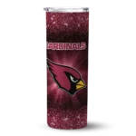 arizona cardinals radiant glitter red skinny tumbler best selling 2.webp