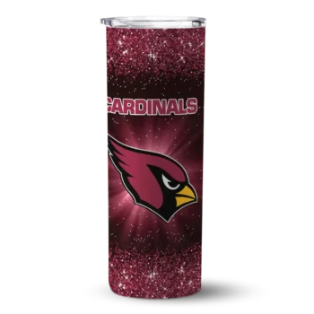 arizona cardinals radiant glitter red skinny tumbler best selling 2.webp