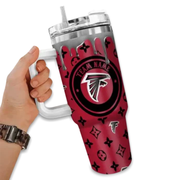 custom atlanta falcons bullseye drips red curved tumbler fashion forward.webp