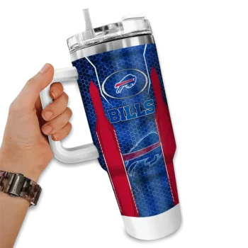 custom buffalo bills hexagon armor blue curved tumbler fashion forward.webp