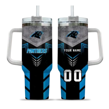 custom carolina panthers arrow armor blue black curved tumbler best selling.webp
