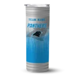 custom carolina panthers swirl texture blue skinny tumbler best selling.webp