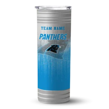 custom carolina panthers swirl texture blue skinny tumbler best selling.webp