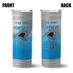 custom carolina panthers swirl texture blue skinny tumbler best selling.webp