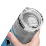 custom carolina panthers swirl texture blue skinny tumbler best selling.webp