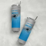 custom carolina panthers swirl texture blue skinny tumbler best selling.webp