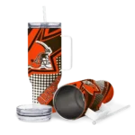 custom cleveland browns arrow burst brown curved tumbler best selling.webp