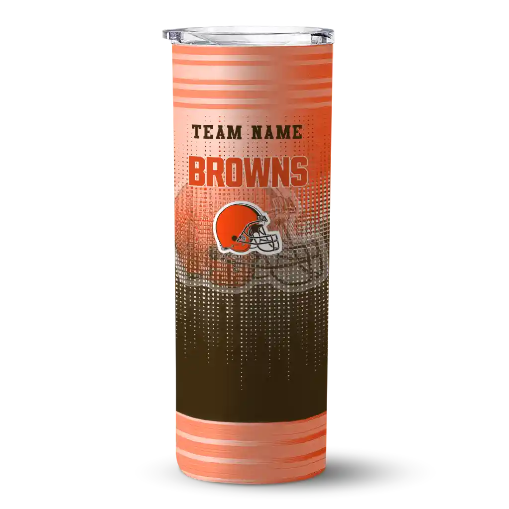 custom cleveland browns swirl texture brown skinny tumbler best selling.webp custom cleveland browns swirl texture brown skinny tumbler best selling.webp