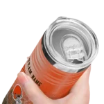 custom cleveland browns swirl texture brown skinny tumbler best selling.webp