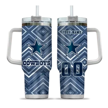 custom dallas cowboys bold diamonds blue curved tumbler best selling.webp