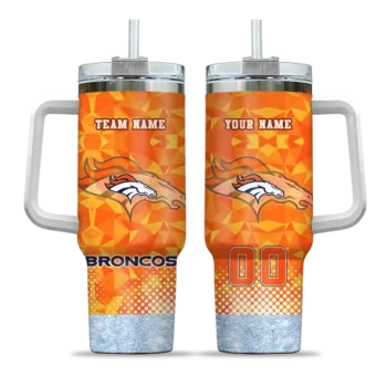 custom denver broncos geometric prism orange curved tumbler best selling.webp