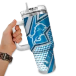 custom detroit lions arrow burst blue curved tumbler best selling.webp