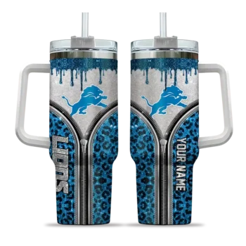 custom detroit lions leopard zipper blue curved tumbler best selling.webp