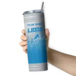 custom detroit lions swirl texture blue skinny tumbler best selling.webp