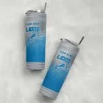 custom detroit lions swirl texture blue skinny tumbler best selling.webp