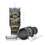 custom green bay packers superman shield green gray curved tumbler best selling.webp