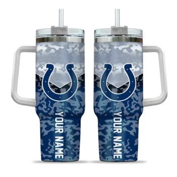 custom indianapolis colts chevron stripe blue curved tumbler best selling.webp