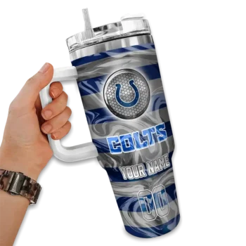 custom indianapolis colts marbled stripes blue curved tumbler fashion forward.webp