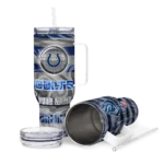 custom indianapolis colts marbled stripes blue curved tumbler best selling.webp