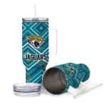 custom jacksonville jaguars bold diamonds teal curved tumbler best selling.webp