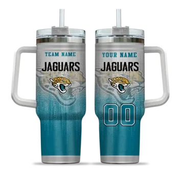 custom jacksonville jaguars gradient dots teal curved tumbler best selling.webp