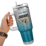 custom jacksonville jaguars gradient dots teal curved tumbler best selling.webp
