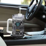custom jacksonville jaguars superman shield teal gray curved tumbler best selling.webp