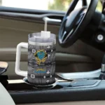 custom los angeles chargers superman shield blue gray curved tumbler best selling.webp