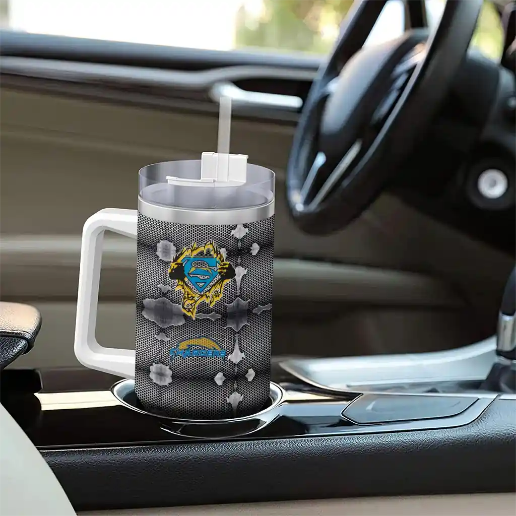 custom los angeles chargers superman shield blue gray curved tumbler trendy.webp custom los angeles chargers superman shield blue gray curved tumbler trendy.webp