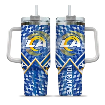 custom los angeles rams chevron angle blue curved tumbler best selling.webp