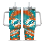custom miami dolphins abstract paths aqua curved tumbler best selling.webp