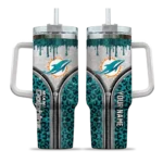 custom miami dolphins leopard zipper aqua curved tumbler best selling.webp