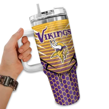 custom minnesota vikings hex texture purple curved tumbler fashion forward.webp