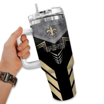 custom new orleans saints arrow armor gold black curved tumbler fashion forward.webp