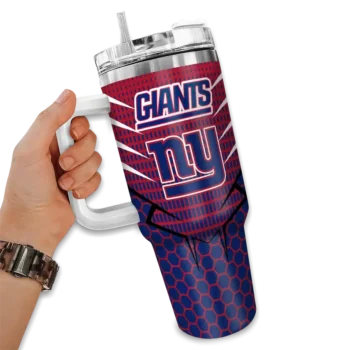 custom new york giants hex texture blue curved tumbler fashion forward.webp