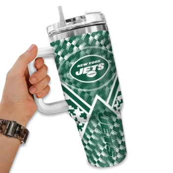 custom new york jets chevron angle green curved tumbler fashion forward.webp