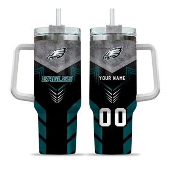 custom philadelphia eagles arrow armor green black curved tumbler best selling.webp
